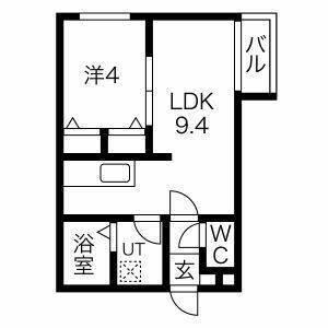 シンフォニア豊平(1LDK/2階)の間取り写真