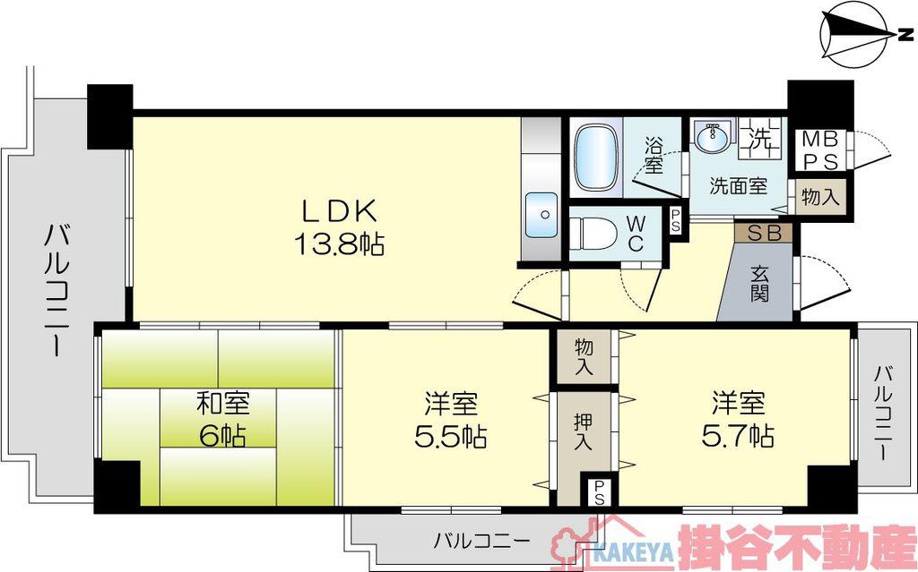 ヴァーサ21(3LDK/2階)の間取り写真
