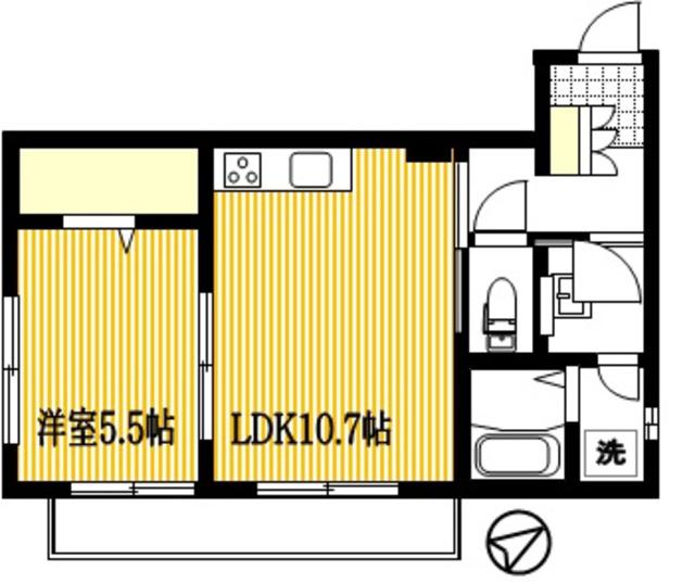 メゾン・ド・高石(1LDK/2階)の間取り写真