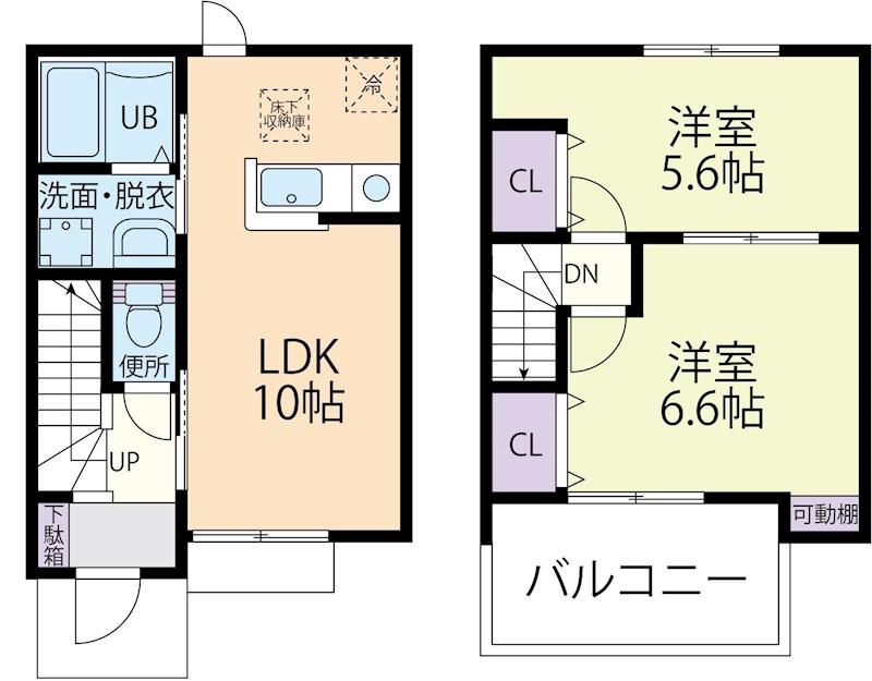 SOLEIL A(2LDK/1階)の間取り写真