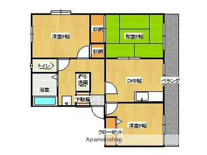 ラバーズガーデン(3DK/1階)の間取り写真