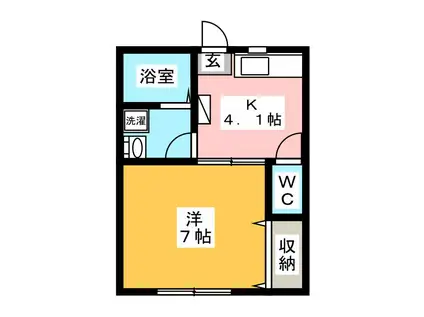 コンフォート辰己(1K/1階)の間取り写真