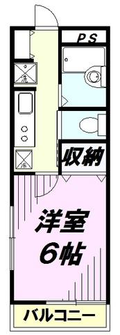 ボン・クラージュ(1K/2階)の間取り写真