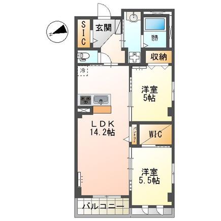 千葉市中央区2丁目店舗マンション(2LDK/3階)の間取り写真