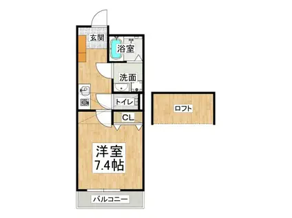神戸アスタカレッジハイツ(1K/10階)の間取り写真