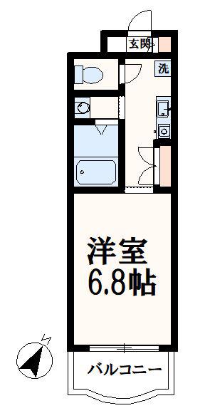 ヒルサイド柚木(ワンルーム/3階)の間取り写真
