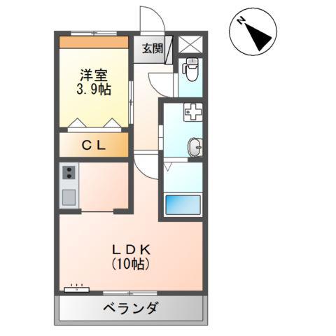 ディアズMSK(1LDK/2階)の間取り写真