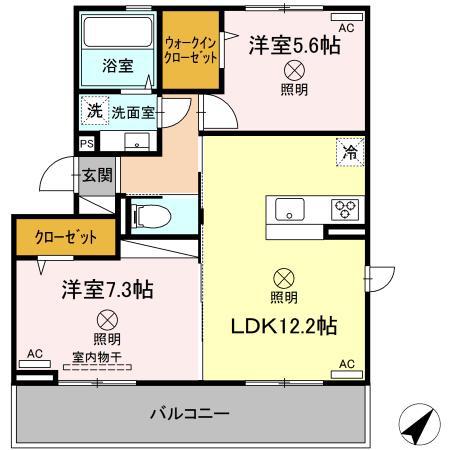 GLANZ.KII(2LDK/3階)の間取り写真