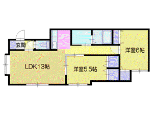メゾンエスポワール(2LDK/1階)の間取り写真