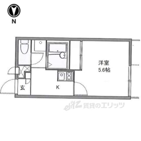 レオパレスカメマスⅠ(1K/1階)の間取り写真