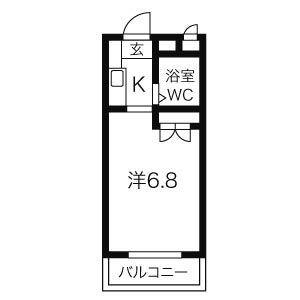 ジョイフル一社(ワンルーム/3階)の間取り写真