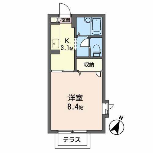 プリマヴェーラ(1K/1階)の間取り写真