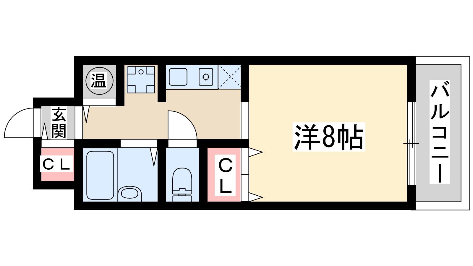 ミーールズ江坂(1K/7階)の間取り写真
