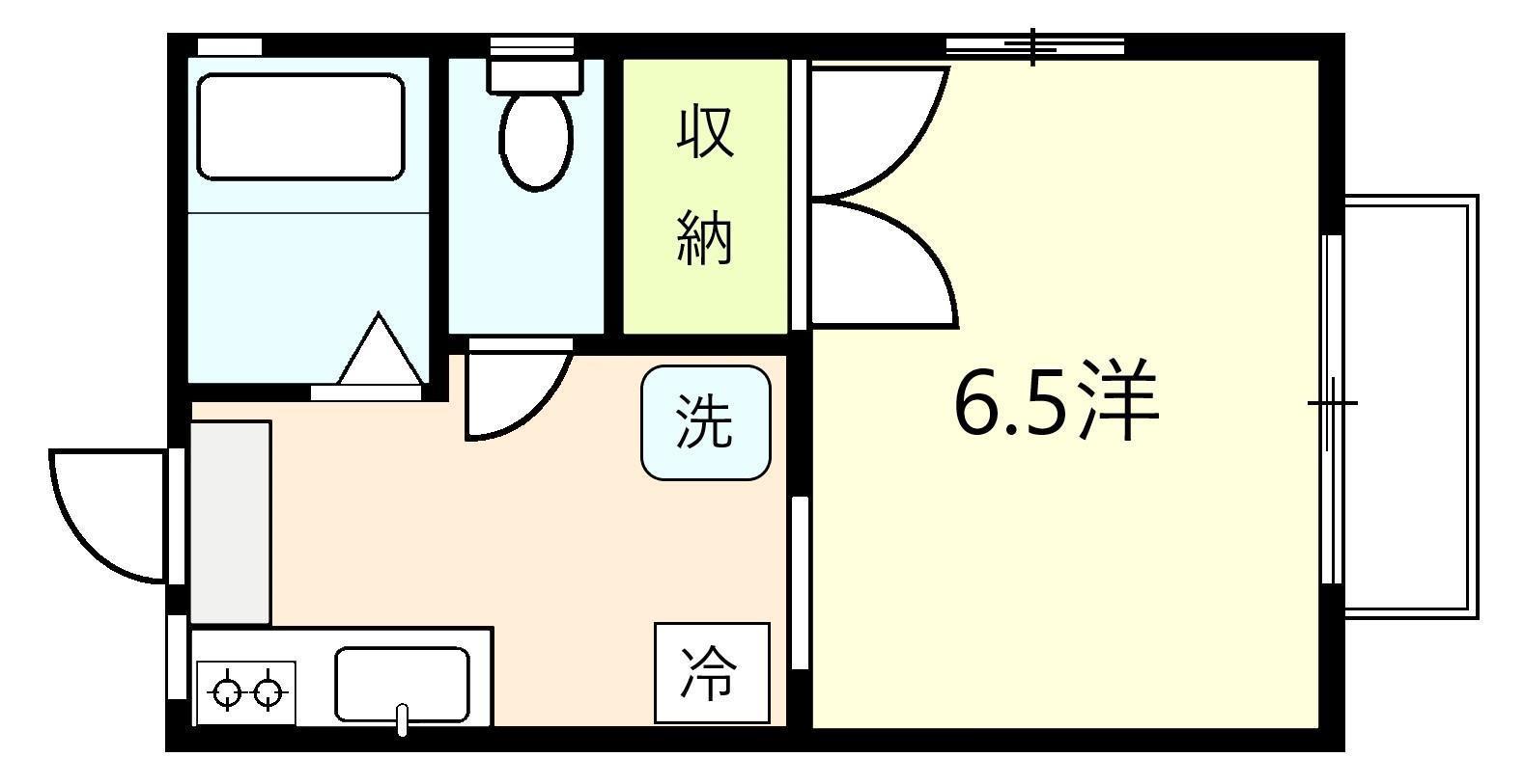 ハイツもくれん(1K/2階)の間取り写真