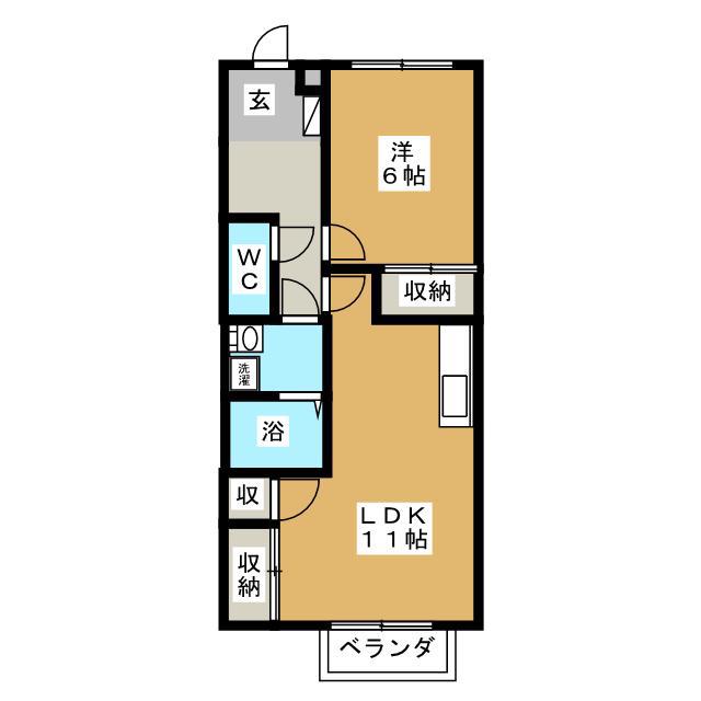 BM亀山(1LDK/2階)の間取り写真