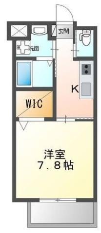 桜花ハイツ(1K/1階)の間取り写真