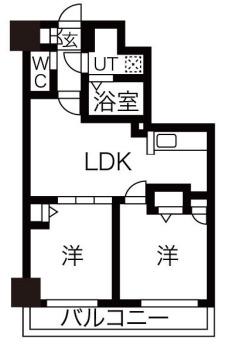 カマールよいち(2LDK/9階)の間取り写真
