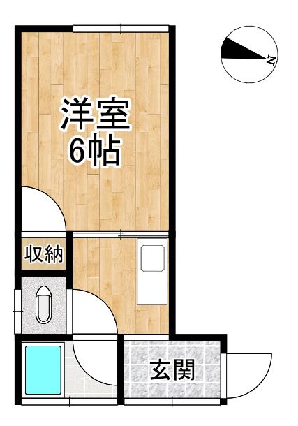 グランプリ山科(1K/1階)の間取り写真