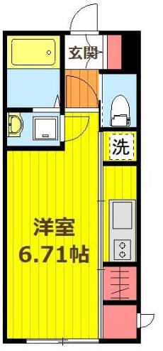フォルス17(ワンルーム/1階)の間取り写真