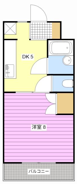 マンションJOY(1DK/1階)の間取り写真