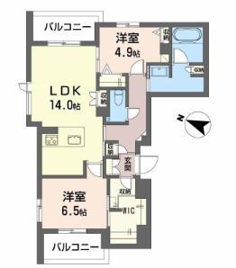 グランメゾン本山(2LDK/3階)の間取り写真