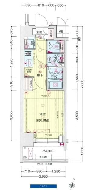 プレサンス塚本グランゲート(1K/10階)の間取り写真