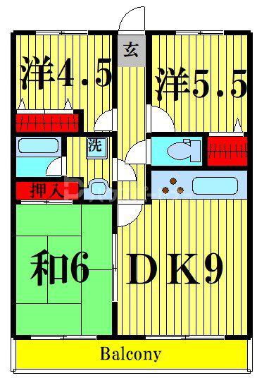 レピドール福田I(3DK/6階)の間取り写真