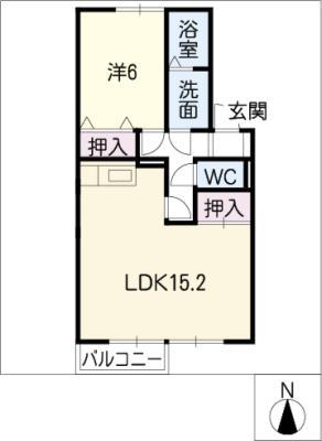 グレイシス(1LDK/2階)の間取り写真