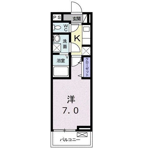 シャンス ドゥ(1K/2階)の間取り写真