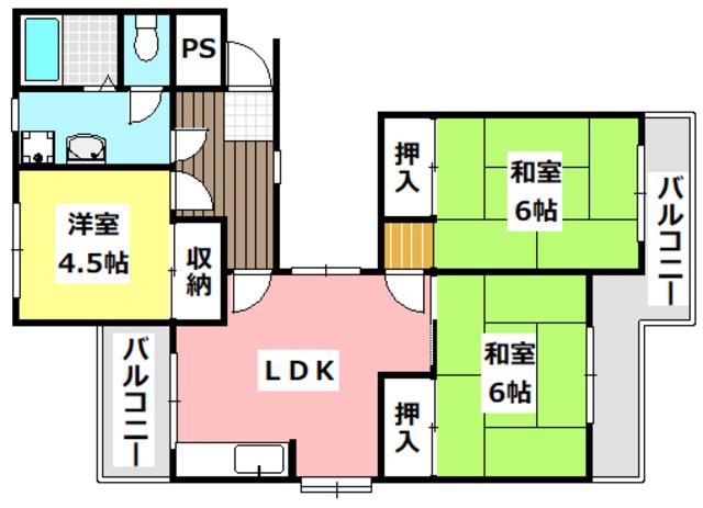 マンションアメニティ(3LDK/3階)の間取り写真
