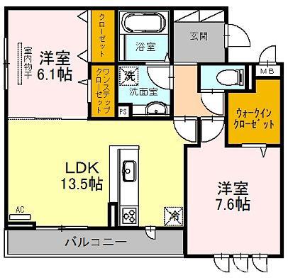 レガロ フォレシスREGALO FORESIS(2LDK/1階)の間取り写真