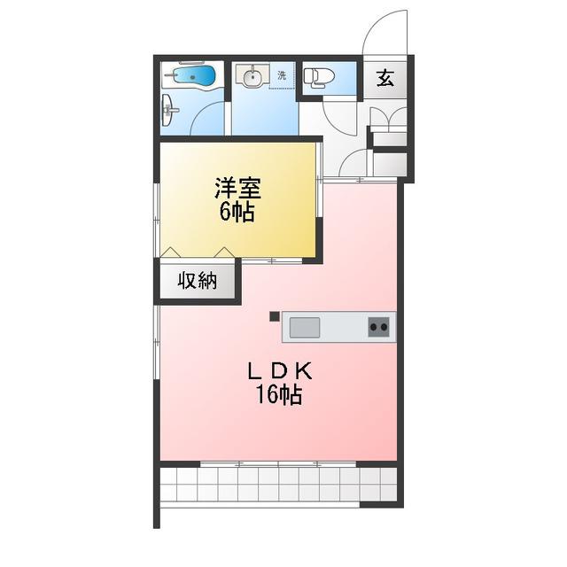 メゾンプレーヌ(1LDK/2階)の間取り写真