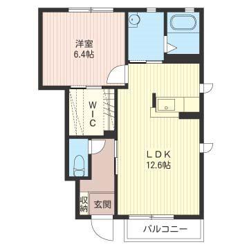 アーバン・コート B棟(2LDK/2階)の間取り写真