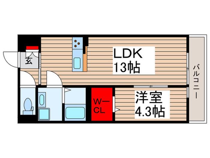 リブリ・ル リス(1LDK/2階)の間取り写真