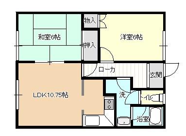 K-HOUSE(2LDK/2階)の間取り写真