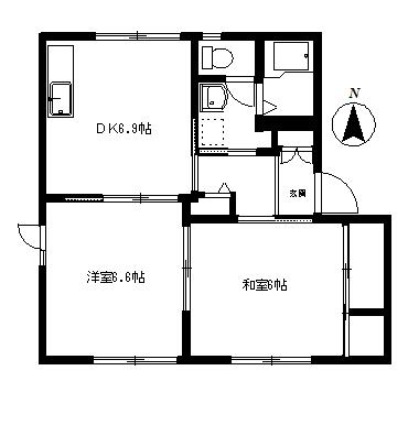 メゾン・ラフレシス(2DK/1階)の間取り写真