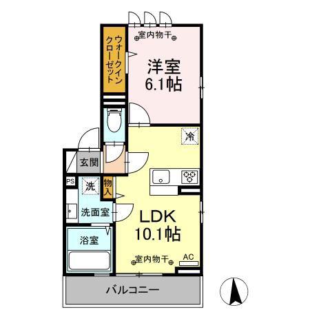 サフィール(1LDK/3階)の間取り写真