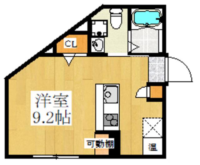 OUJI(ワンルーム/3階)の間取り写真