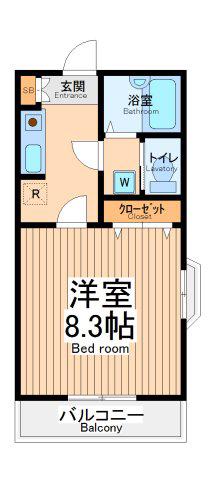 コンフォートⅡ(1K/2階)の間取り写真