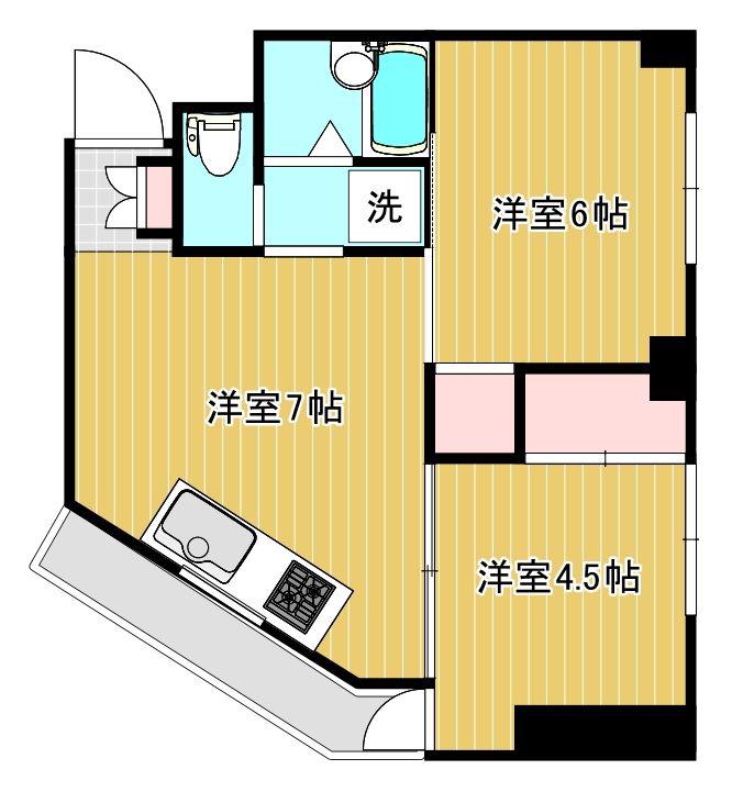 カノープスα(2DK/1階)の間取り写真