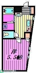 DUOLUXE浦和常盤(1K/2階)の間取り写真