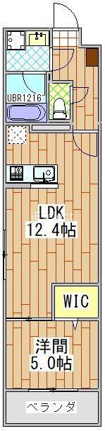 クレアージュ亥鼻(1LDK/3階)の間取り写真