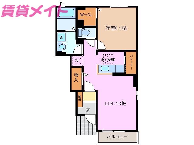 エスペランサIII(1LDK/1階)の間取り写真