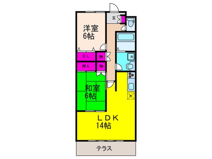 ルミナテラス(2LDK/1階)の間取り写真