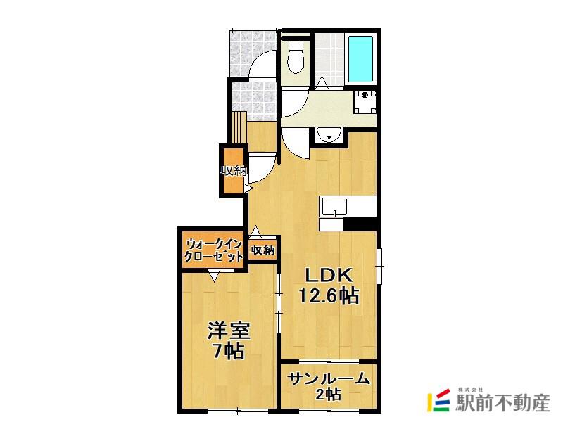 カーサはな(1LDK/1階)の間取り写真