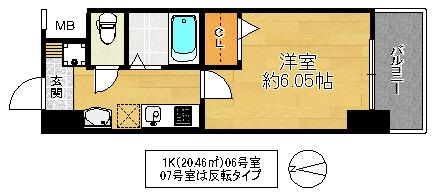 シェモアヒロセ(1K/4階)の間取り写真