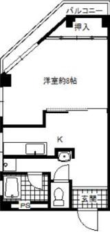 双輪コーポ2号館(1K/2階)の間取り写真