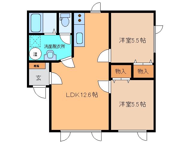 チロル223(2LDK/2階)の間取り写真