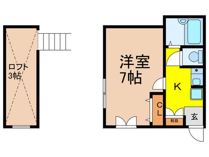 南町ハウス(1K/2階)の間取り写真