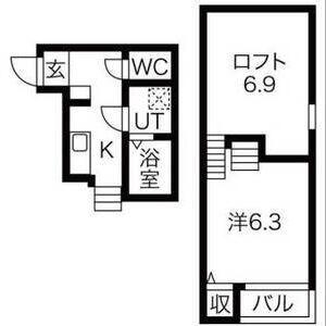 CRESCITA六番町(1K/1階)の間取り写真